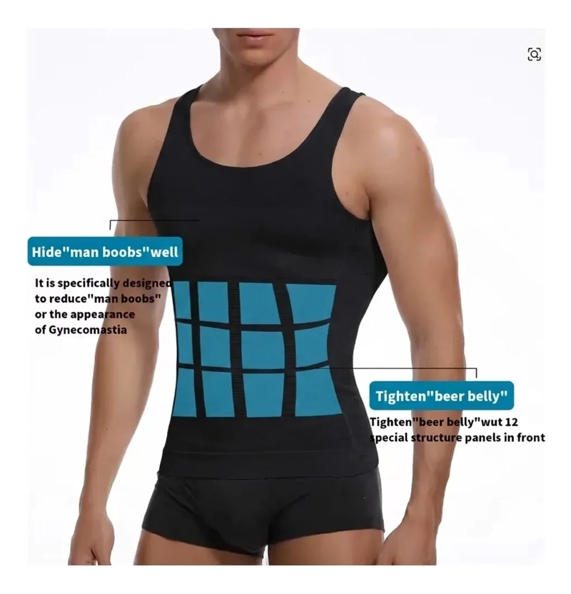 FAJA DE COMPRESION PARA HOMBRE TIPO MUSCULOSA REDUCTORA 310 - 3