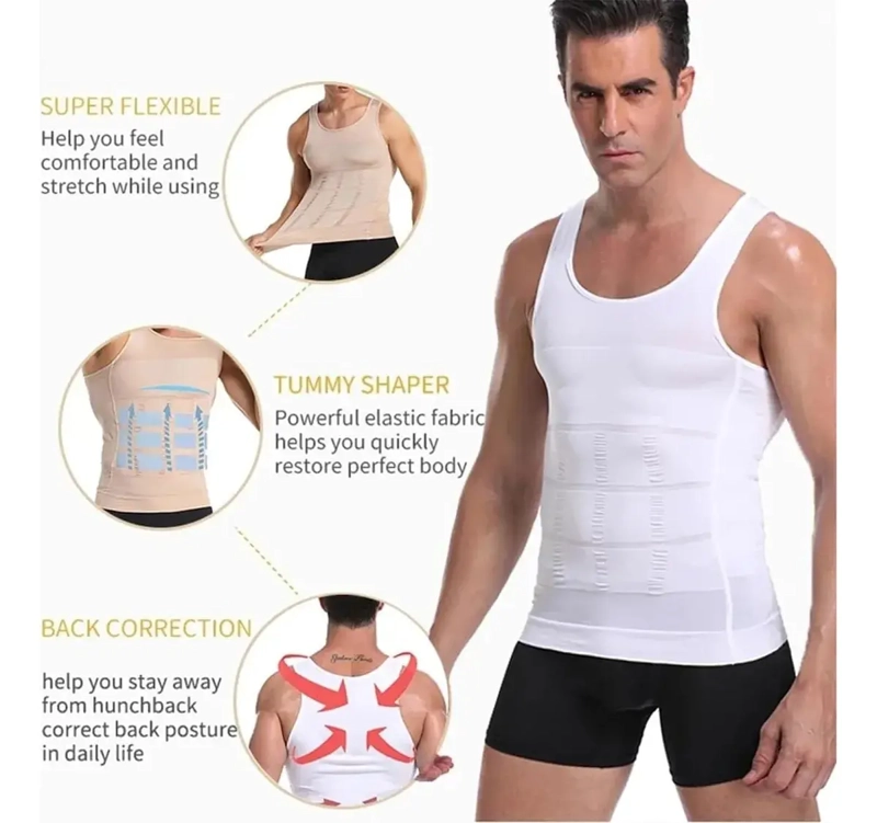 FAJA DE COMPRESION PARA HOMBRE TIPO MUSCULOSA REDUCTORA 310 - 5