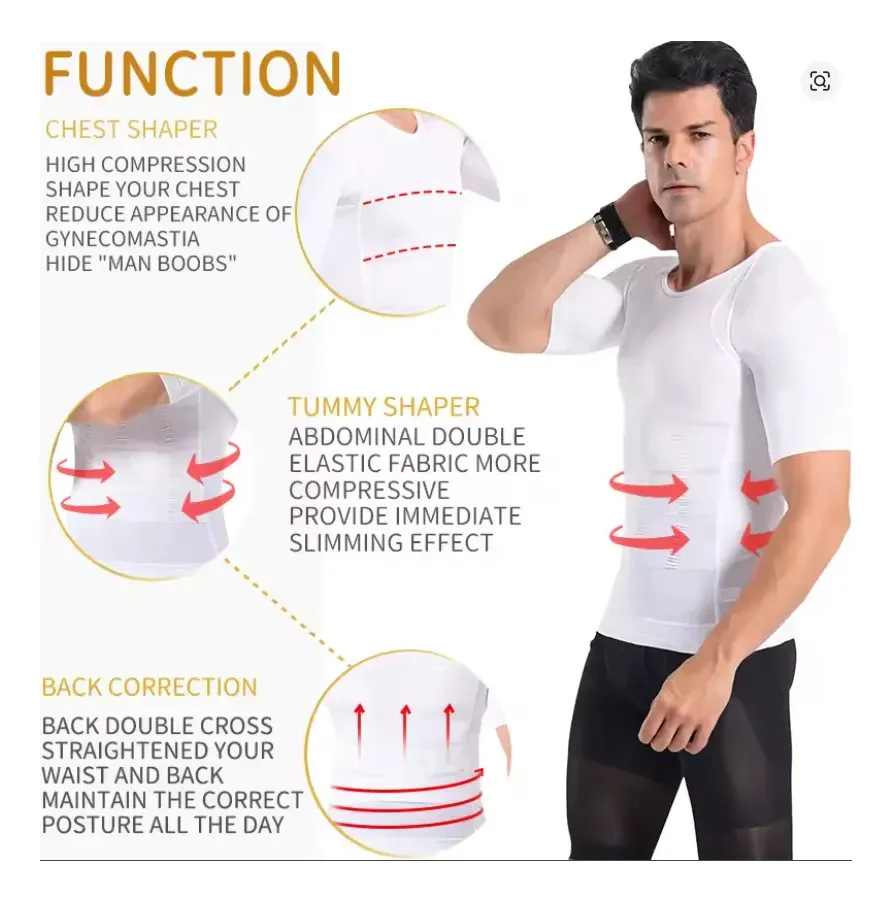 POLERA COMPRESION HOMBRE FAJA CAMISETA REDUCTORA HOMBRE 779 - 6