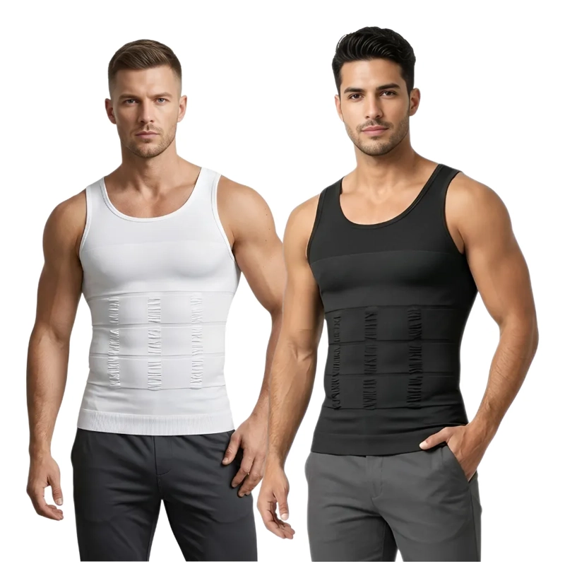 PACK DE 2 FAJAS DE COMPRESION HOMBRE TIPO MUSCULOSA REDUCTORA 310 - 1