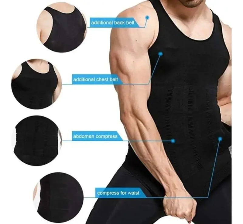 PACK DE 2 FAJAS DE COMPRESION HOMBRE TIPO MUSCULOSA REDUCTORA 310 - 4