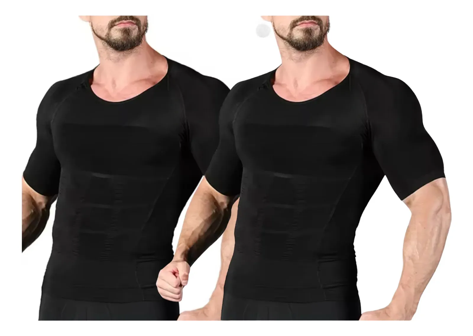 PACK DE 2 POLERAS COMPRESION HOMBRE FAJA CAMISETA REDUCTORA 779 - 1