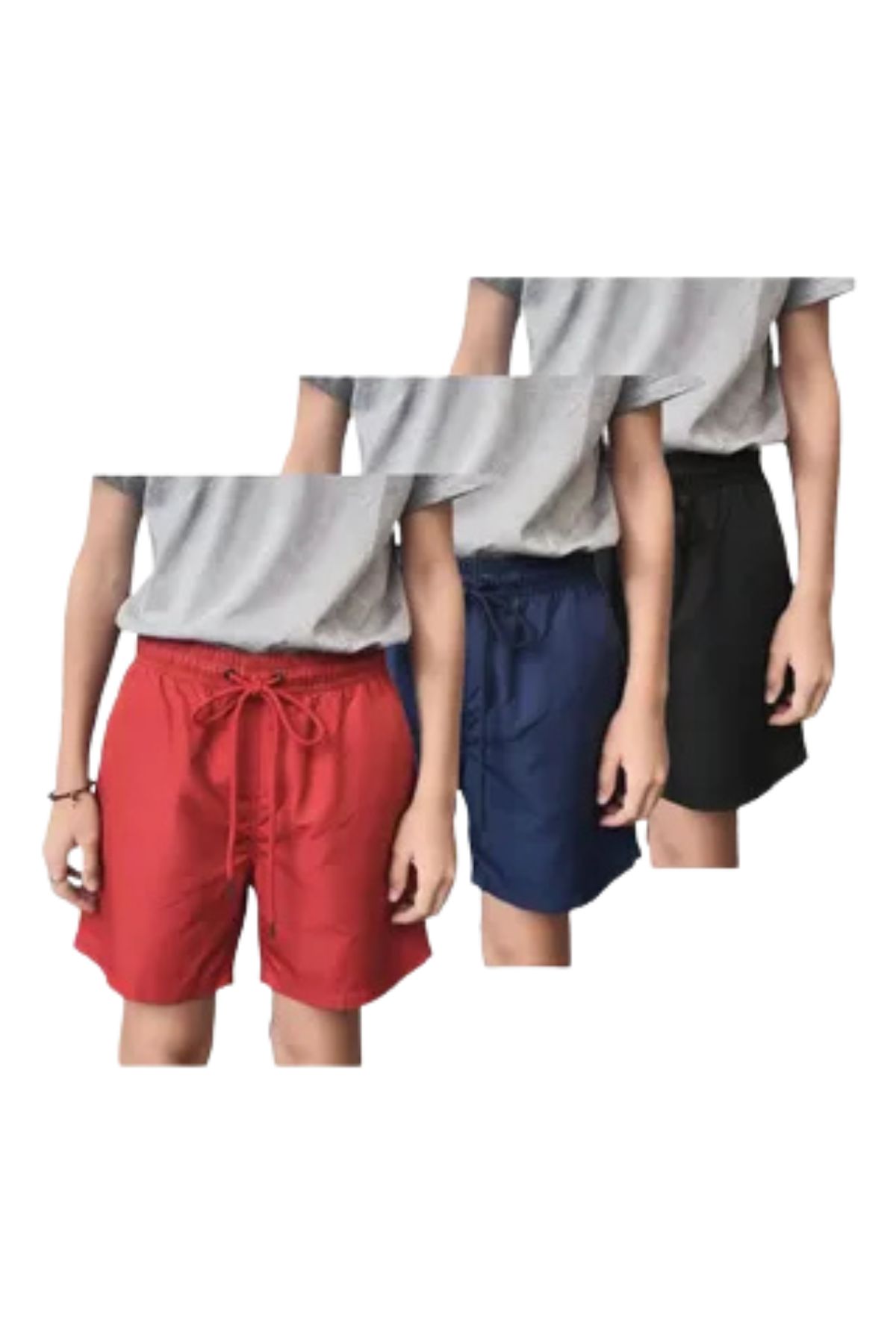 PACK 3 SHORT TRAJE DE BAÑO NIÑOS ,JUVENIL FORRO MALLA LISO 504 - 1
