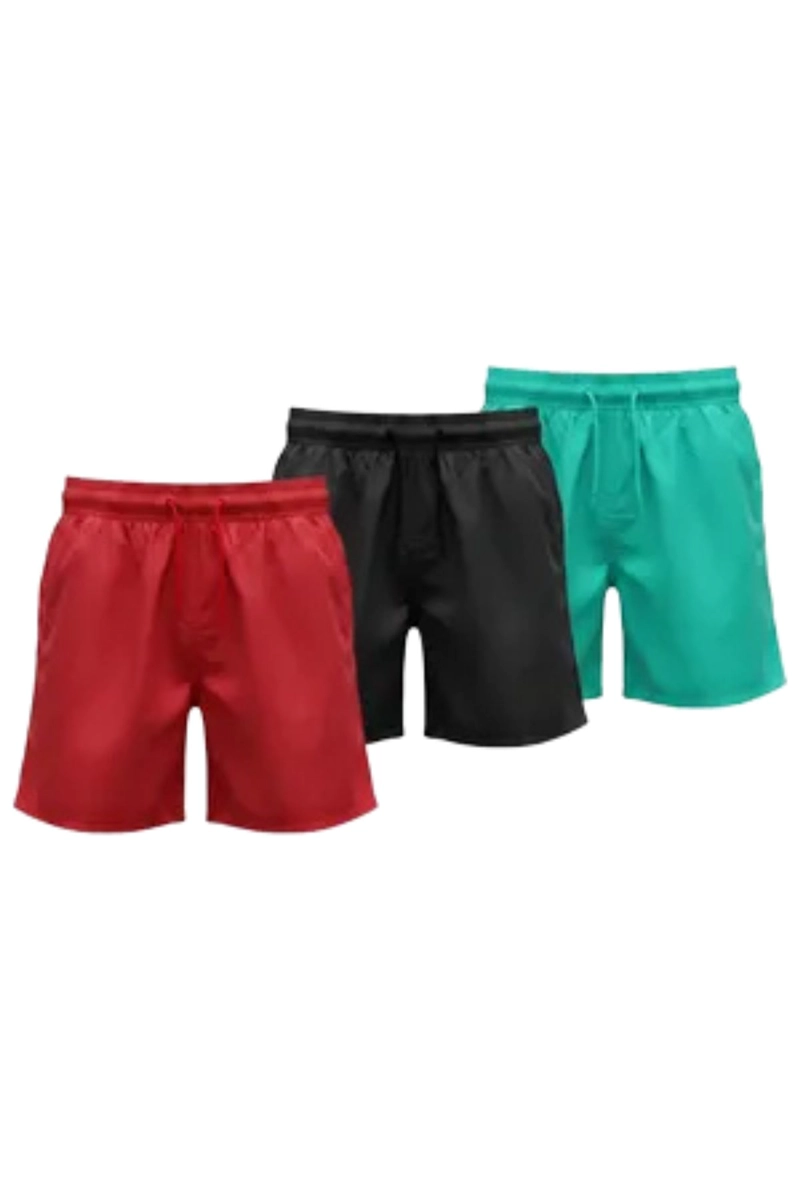 PACK 3 SHORT TRAJE DE BAÑO NIÑOS ,JUVENIL FORRO MALLA LISO 504 - 3