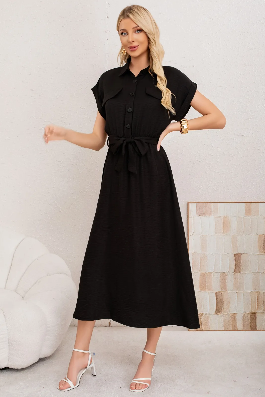 VESTIDO VERANO LARGO MUJER. TELA TIO JEANS MAXI VESTIDO 3373 - 1