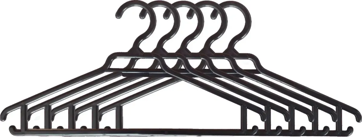 PACK 30 COLGADORES ROPA NEGRO. PERCHA GANCHO ANTIDESLIZANTE. - 2