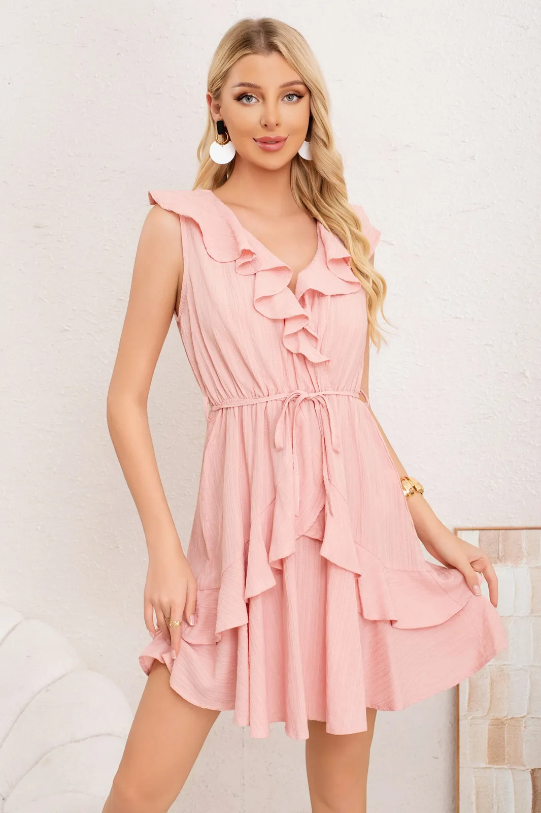 HERMOSO VESTIDO CORTO TIPO LINO MUJER CAMISOLA PREMIUM 3371 - 2