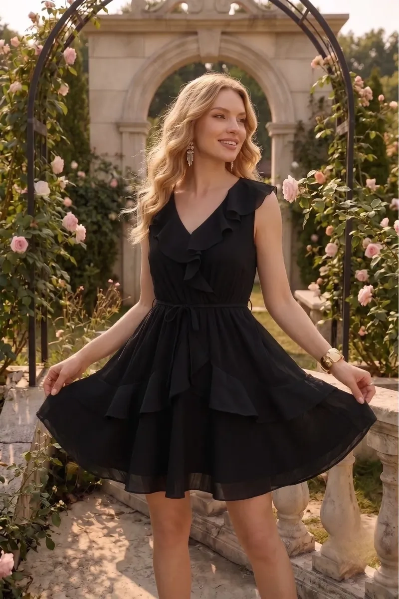HERMOSO VESTIDO CORTO TIPO LINO MUJER CAMISOLA PREMIUM 3371 - 4