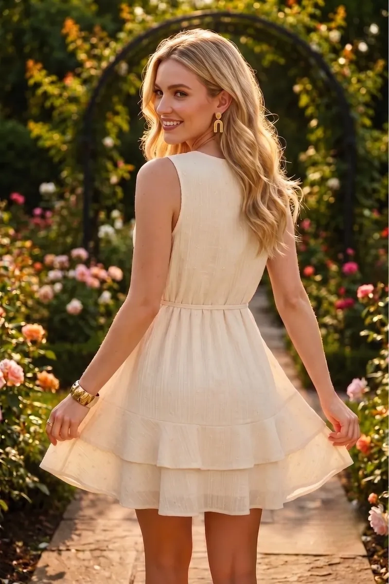 HERMOSO VESTIDO CORTO TIPO LINO MUJER CAMISOLA PREMIUM 3371 - 6