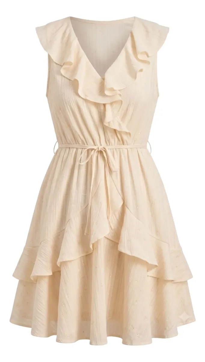 HERMOSO VESTIDO CORTO TIPO LINO MUJER CAMISOLA PREMIUM 3371 - 7