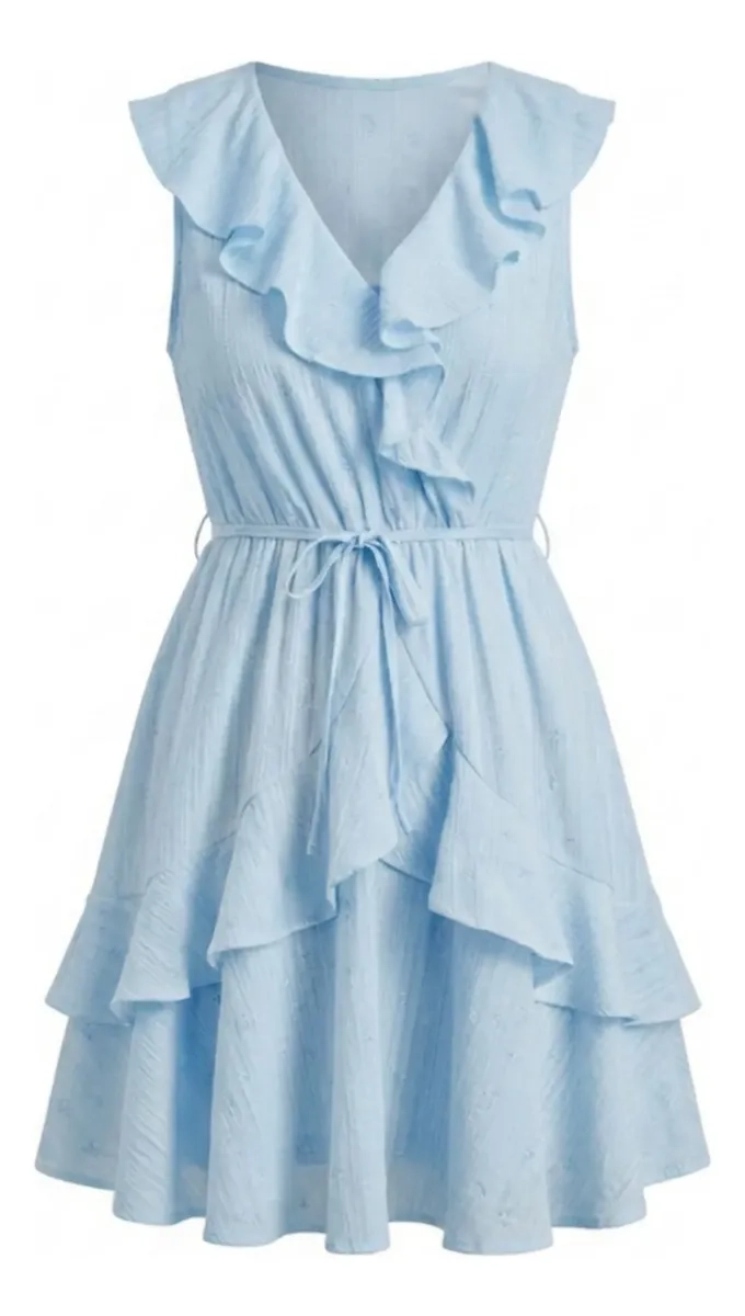 HERMOSO VESTIDO CORTO TIPO LINO MUJER CAMISOLA PREMIUM 3371 - 7