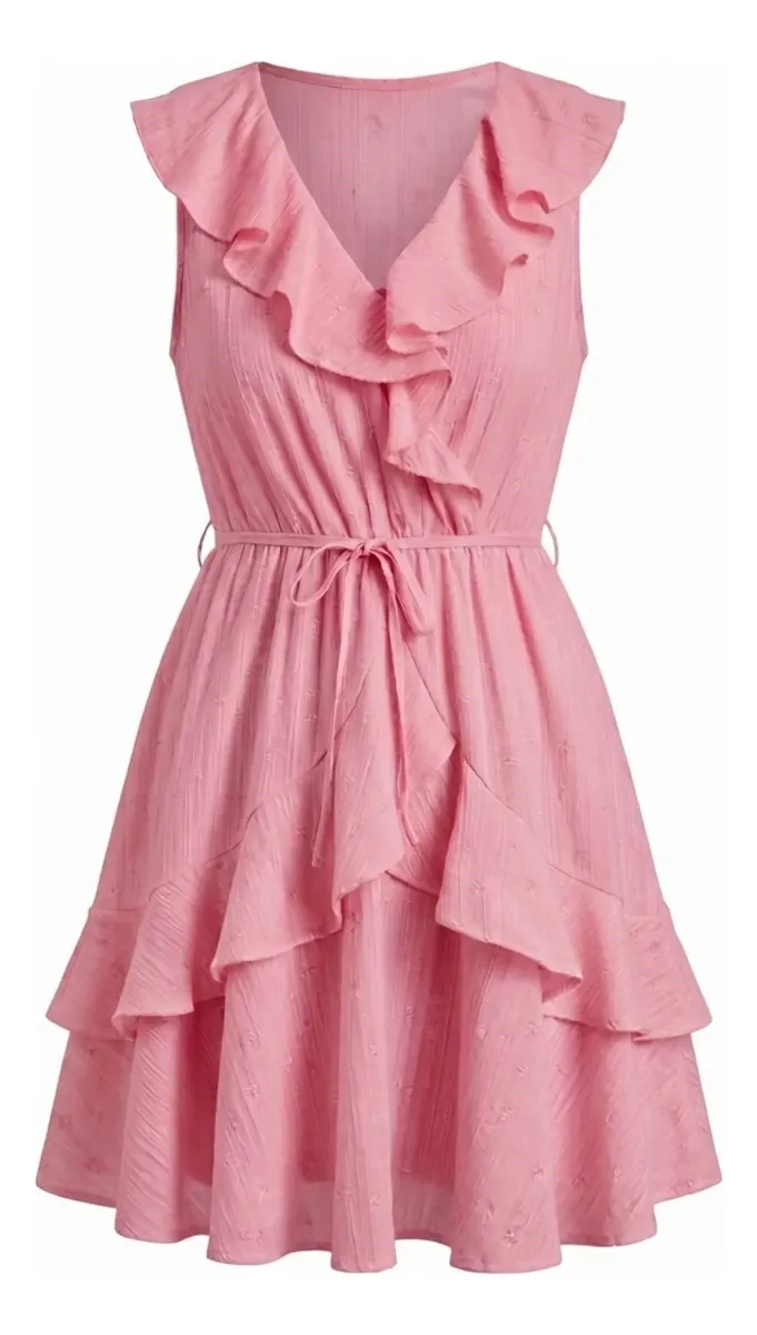 HERMOSO VESTIDO CORTO TIPO LINO MUJER CAMISOLA PREMIUM 3371 - 7