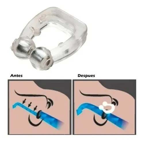 PACK 2 CLIP NASAL ANTI RONQUIDOS SILICONA MAGNETICO.  ESTUCHE - 4