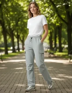 PANTALON CARGO VERANO MUJER.TELA SECADO RAPIDO CON BOLSILLOS 2609 - 1