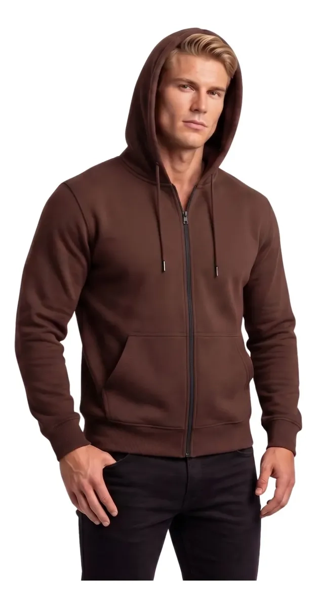 POLERON HOMBRE CON CAPUCHA Y CIERRE. DELGADO VERANO UNISEX 3017 - 1