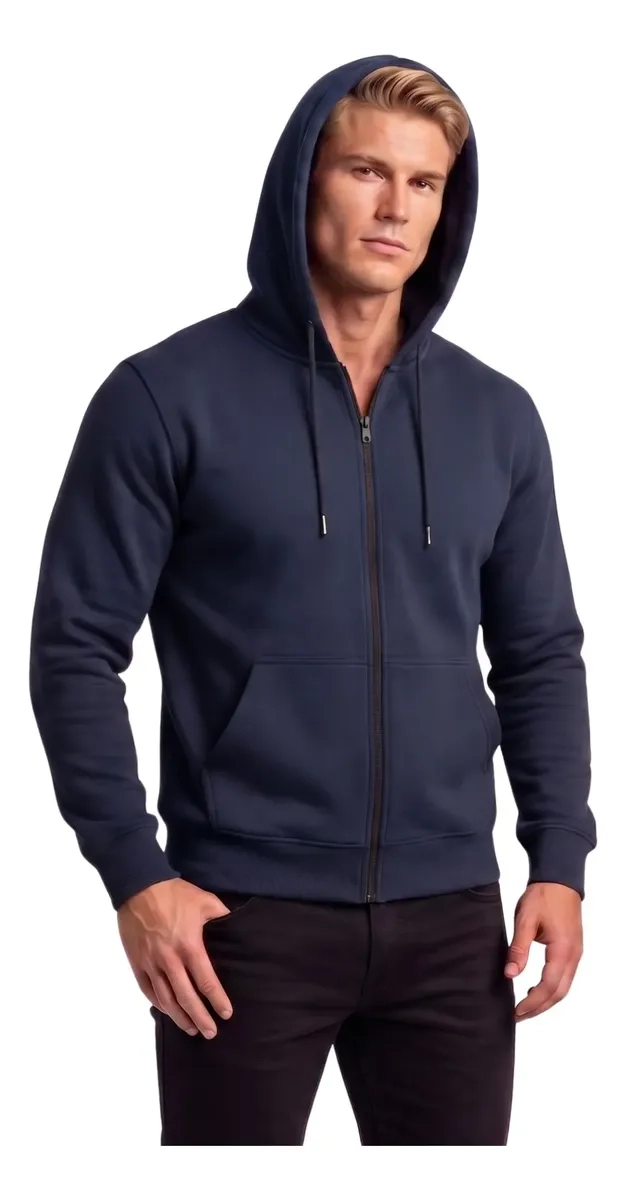 POLERON HOMBRE CON CAPUCHA Y CIERRE. DELGADO VERANO UNISEX 3017 - 1
