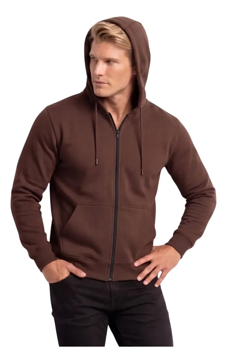 POLERON HOMBRE CON CAPUCHA Y CIERRE. DELGADO VERANO UNISEX 3017 - 2