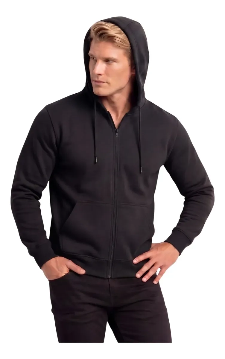 POLERON HOMBRE CON CAPUCHA Y CIERRE. DELGADO VERANO UNISEX 3017 - 2