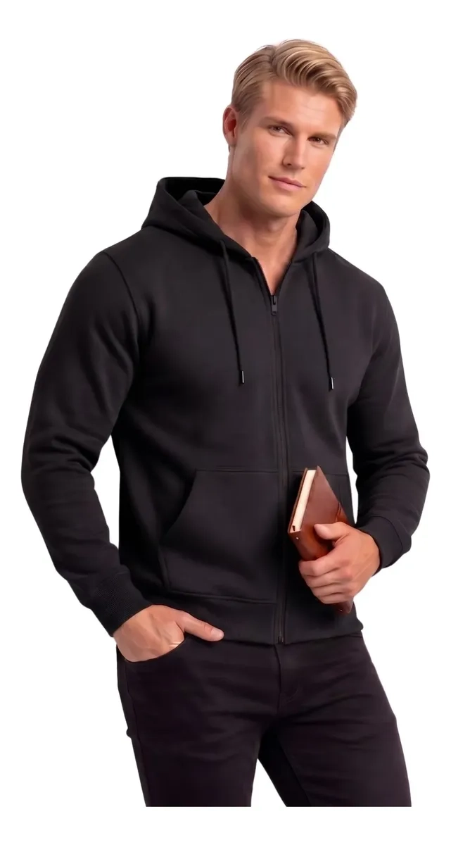 POLERON HOMBRE CON CAPUCHA Y CIERRE. DELGADO VERANO UNISEX 3017 - 3