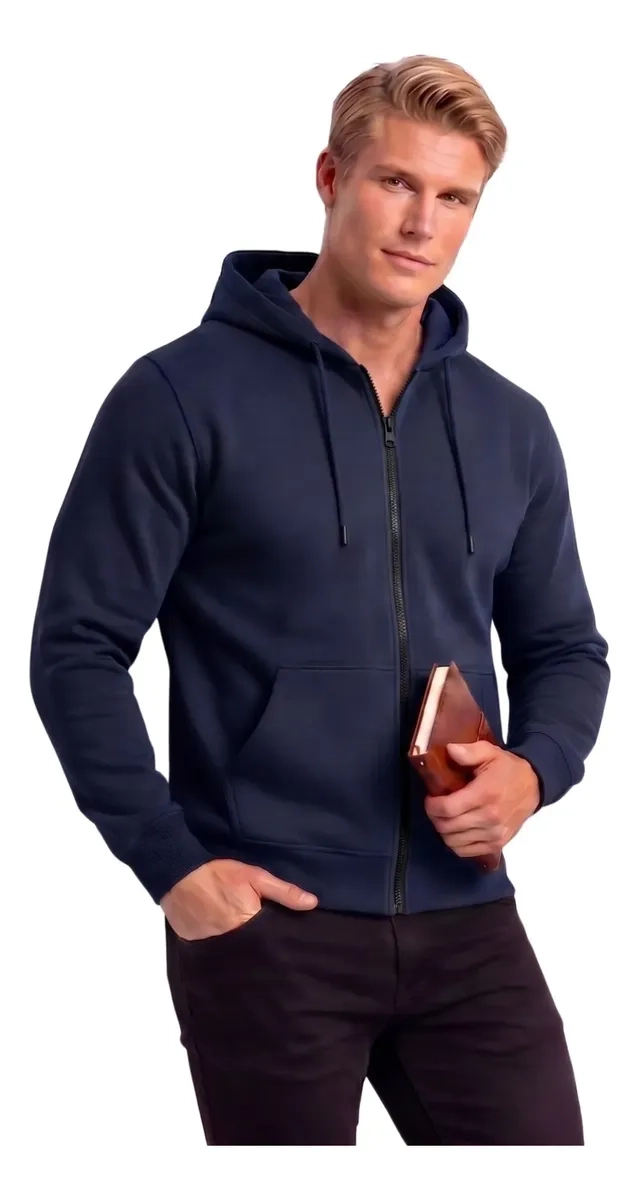 POLERON HOMBRE CON CAPUCHA Y CIERRE. DELGADO VERANO UNISEX 3017 - 3