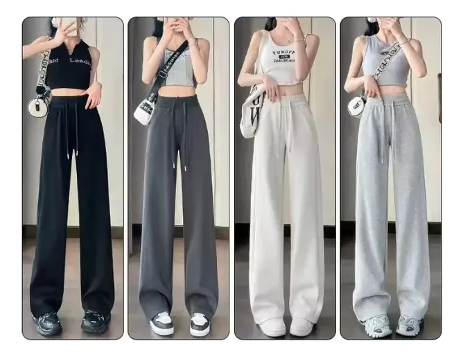 PANTALON MUJER PALAZZO ALGODON. BUZO LULU CALIDAD PREMIUM 819 - 9