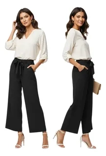 PANTALON PALAZZO CASUAL SUELTOS.PIERNA ANCHA RECTA. VERANO 461 - 2