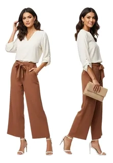 PANTALON PALAZZO CASUAL SUELTOS.PIERNA ANCHA RECTA. VERANO 461 - 2