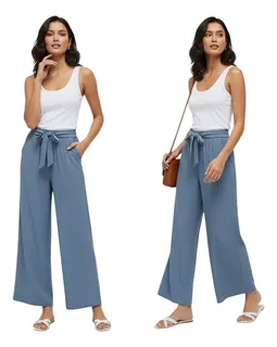 PANTALON PALAZZO CASUAL SUELTOS.PIERNA ANCHA RECTA. VERANO 461 - 3