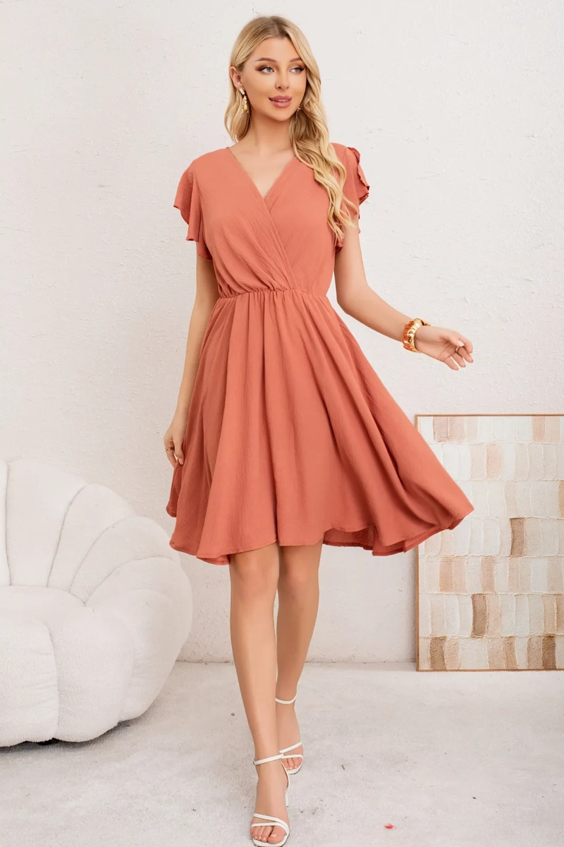 VESTIDO CORTO DE MUJER MIDI. SEMI FORMAL PRIMAVERA VERANO 3398 - 2