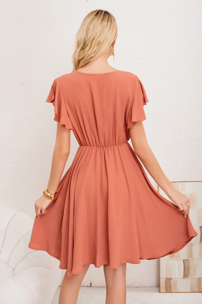 VESTIDO CORTO DE MUJER MIDI. SEMI FORMAL PRIMAVERA VERANO 3398 - 3