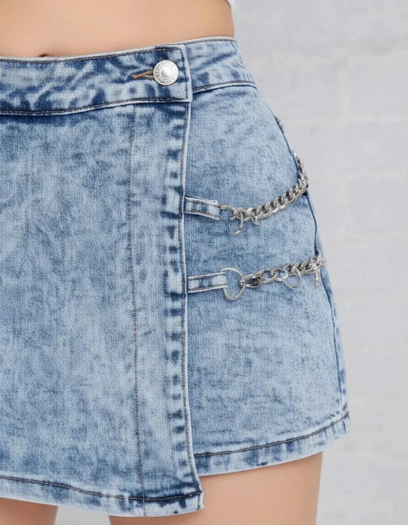 MINI FALDA SHORT JEANS. MUJER FULL ELASTICADA TENDENCIAS. 6017 - 3