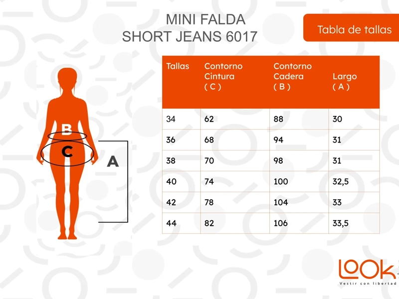 MINI FALDA SHORT JEANS. MUJER FULL ELASTICADA TENDENCIAS. 6017 - 7