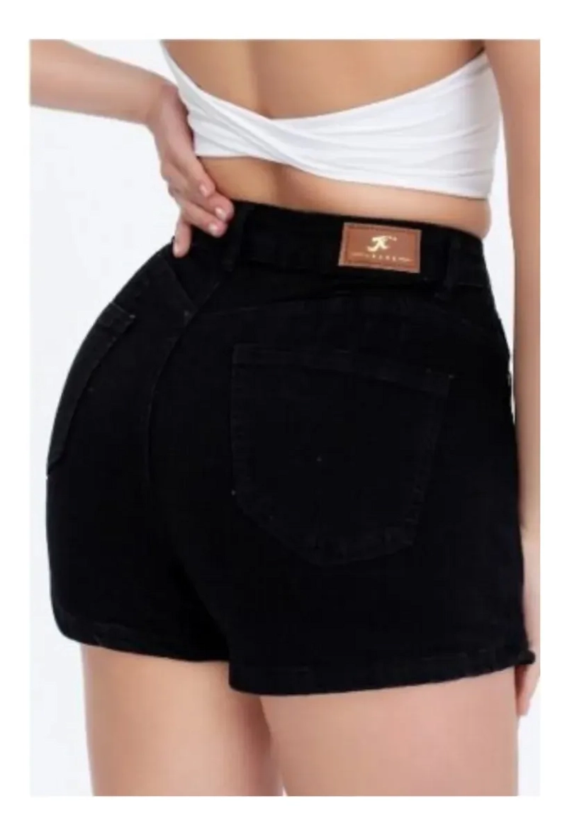 MINI FALDA SHORT JEANS. MUJER FULL ELASTICADA. BOTONES. 6016 - 10