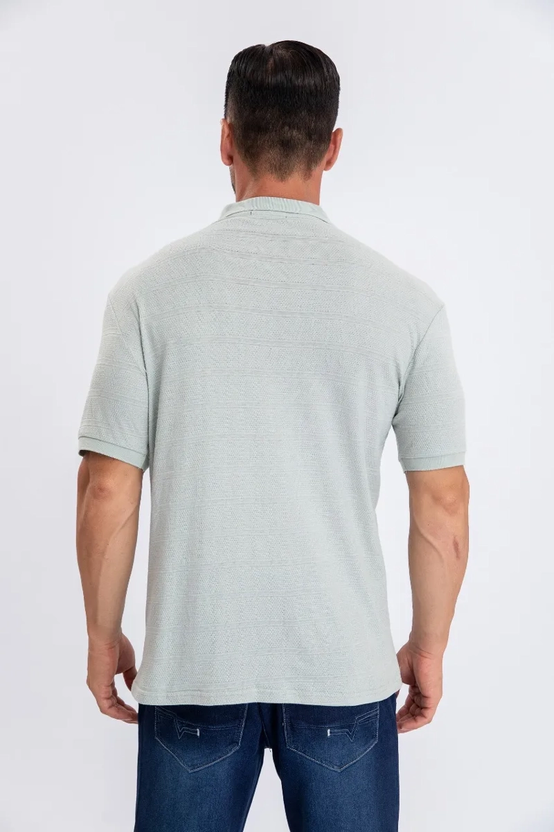 CAMISA BREEZE SLIM FIT, HOMBRE VERANO. CUELLO V, BOTONES 6284 - 3
