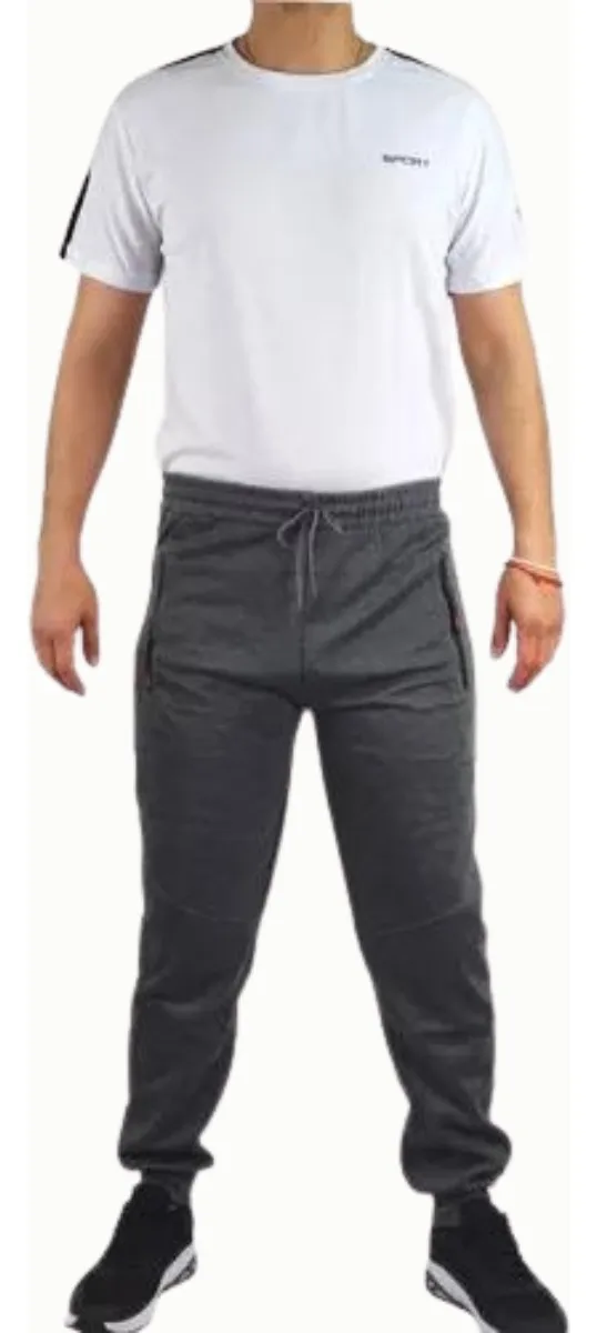 PANTALON BUZO HOMBRE ALGODON. JOGGER SIN FORRO POLAR. VERANO 901 - 4