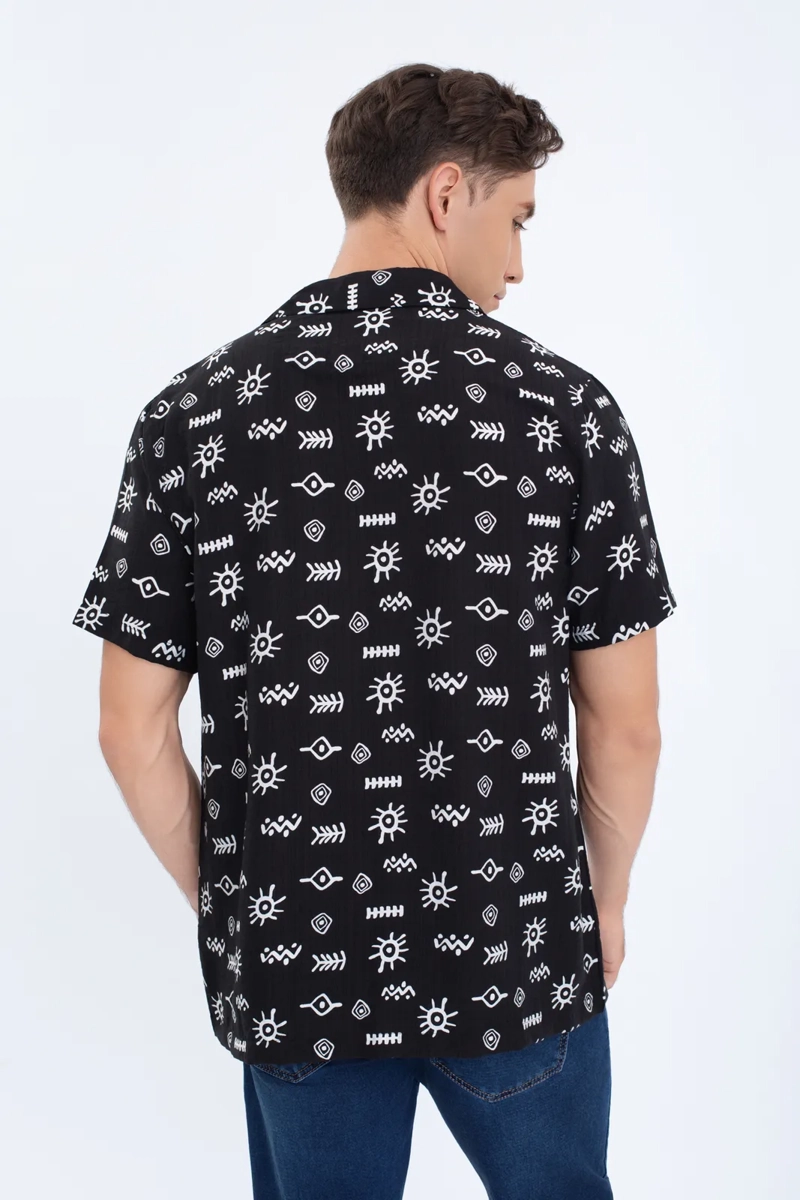 CAMISA HOMBRE CASUAL, DISEÑO ADINKRA. TIPO PLAYA VERANO 0196 - 3