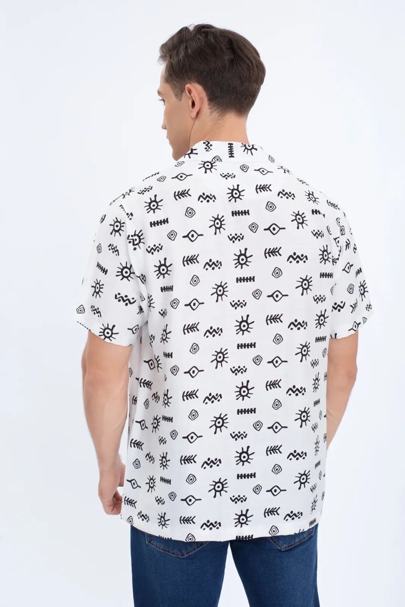 CAMISA HOMBRE CASUAL, DISEÑO ADINKRA. TIPO PLAYA VERANO 0196 - 4