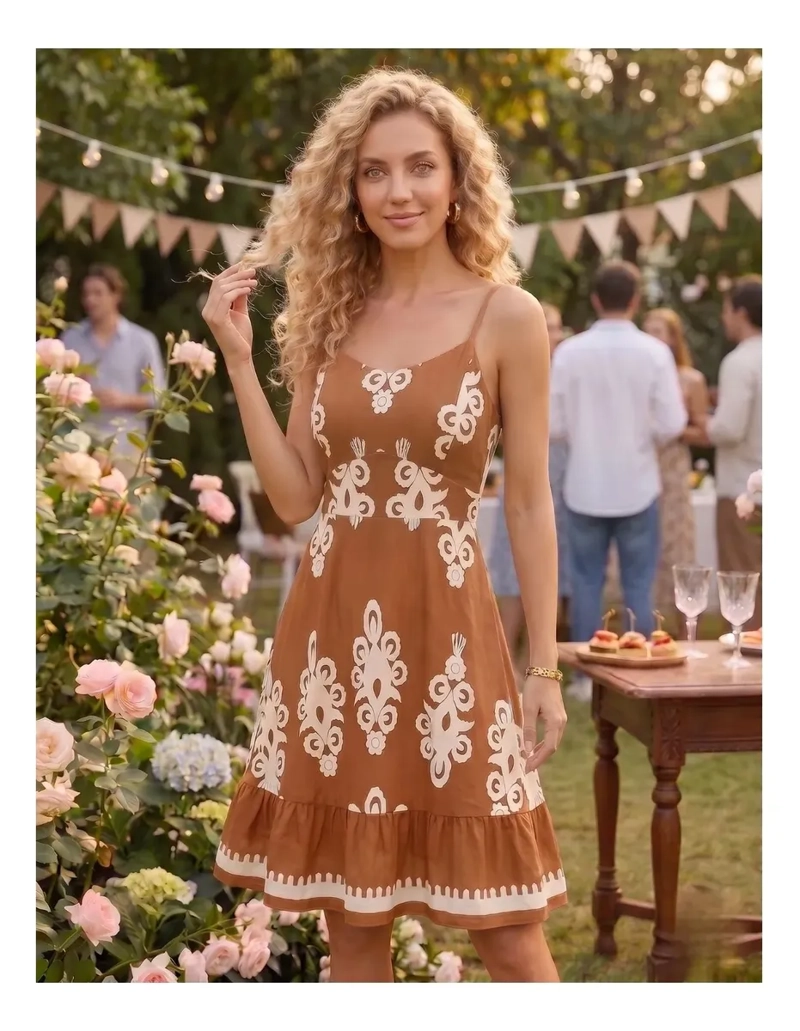 VESTIDO CORTO PRIMAVERA VERANO MUJER. ESCOTE CORAZON 3382 - 1