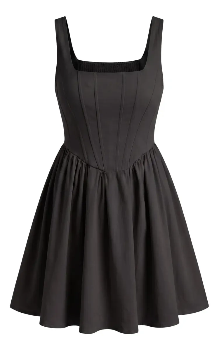 VESTIDO CORTO MUJER, ESCOTE CUADRADO Y BRETELES AJUSTABLES 3365 - 7