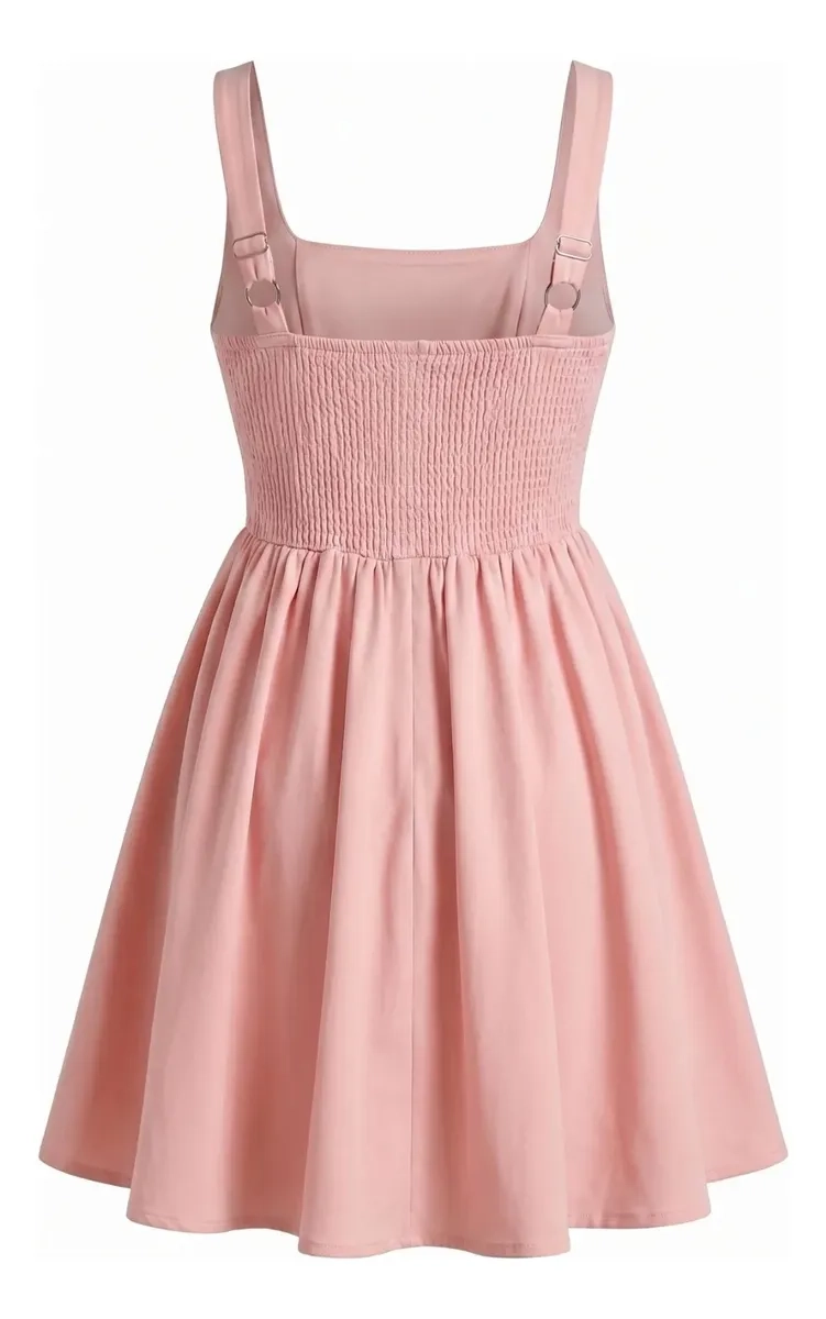 VESTIDO CORTO MUJER, ESCOTE CUADRADO Y BRETELES AJUSTABLES 3365 - 8