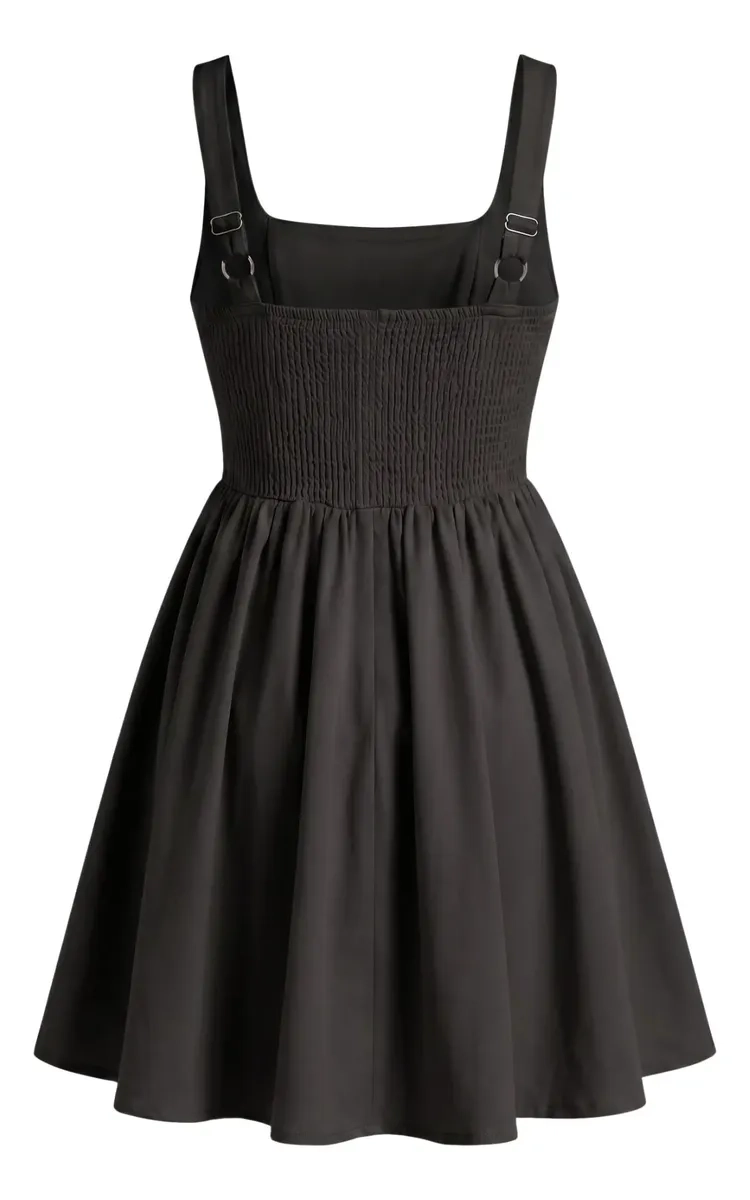 VESTIDO CORTO MUJER, ESCOTE CUADRADO Y BRETELES AJUSTABLES 3365 - 8