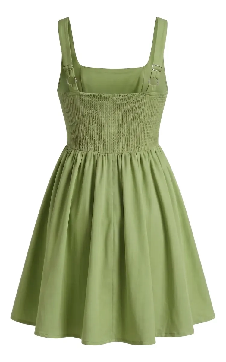 VESTIDO CORTO MUJER, ESCOTE CUADRADO Y BRETELES AJUSTABLES 3365 - 8
