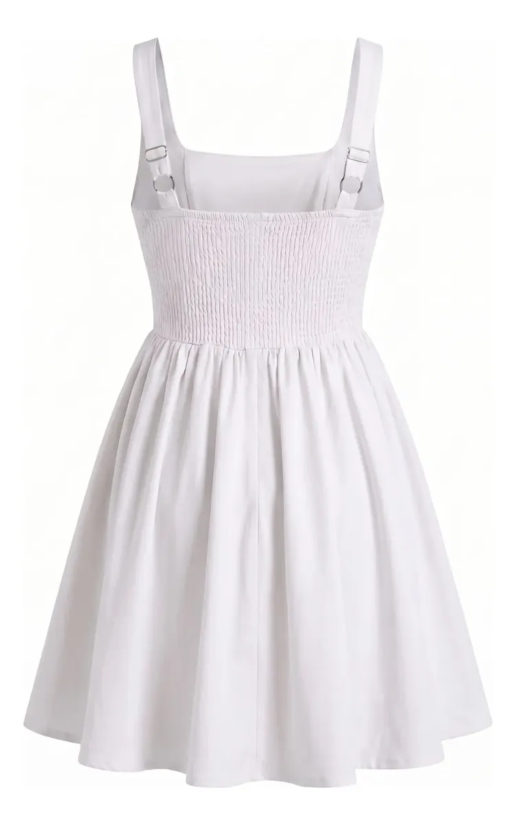 VESTIDO CORTO MUJER, ESCOTE CUADRADO Y BRETELES AJUSTABLES 3365 - 8