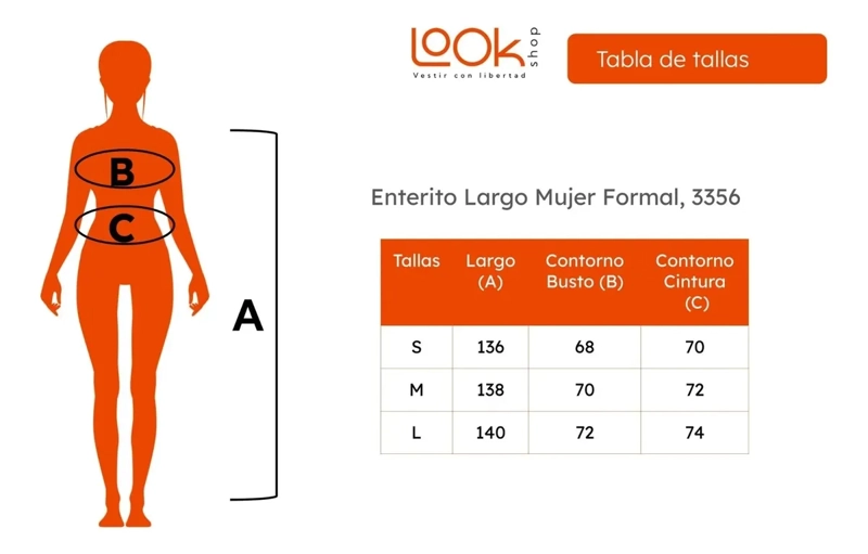 ENTERITO LARGO MUJER FORMAL, ELEGANTE 3356 - 8