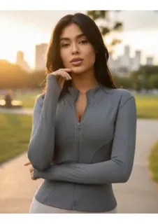 CHAQUETA DEPORTIVA YOGA MUJER. AJUSTADA COMPRESION VIRAL 9014 - 1