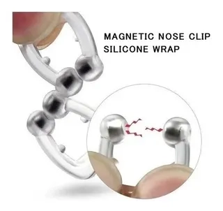 PACK 6 CLIP NASAL ANTI RONQUIDOS SILICONA MAGNETICO. ESTUCHE - 7