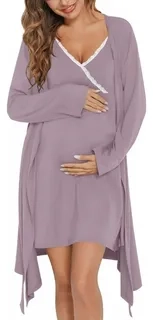 CONJUNTO CAMISA DORMIR MAS BATA MUJER. CALIDAD PREMIUM 263 - 3