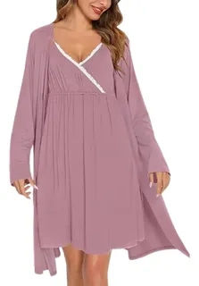 CONJUNTO CAMISA DORMIR MAS BATA MUJER. CALIDAD PREMIUM 263 - 3
