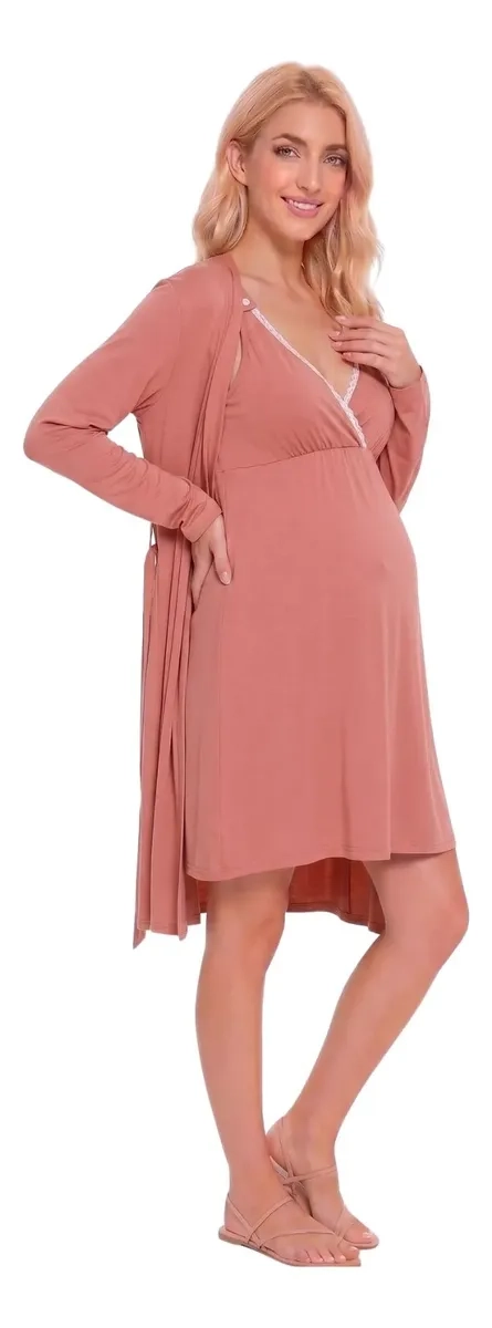 CONJUNTO CAMISA DORMIR MAS BATA MUJER. CALIDAD PREMIUM 263 - 4
