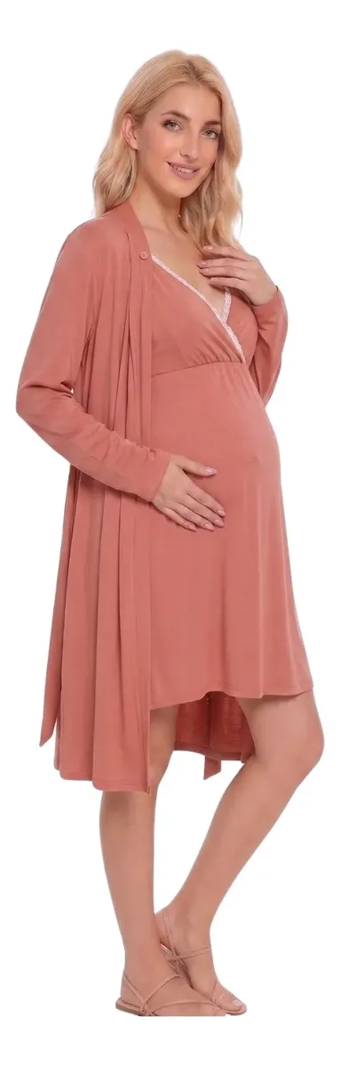 CONJUNTO CAMISA DORMIR MAS BATA MUJER. CALIDAD PREMIUM 263 - 5